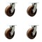 Service Caster 8'' Heavy Duty High Temp Phenolic Swivel Caster Set with Swivel Locks, 4PK CRAN-SCC-KP92S830-PHRHT-BSL-4 - alternate 1